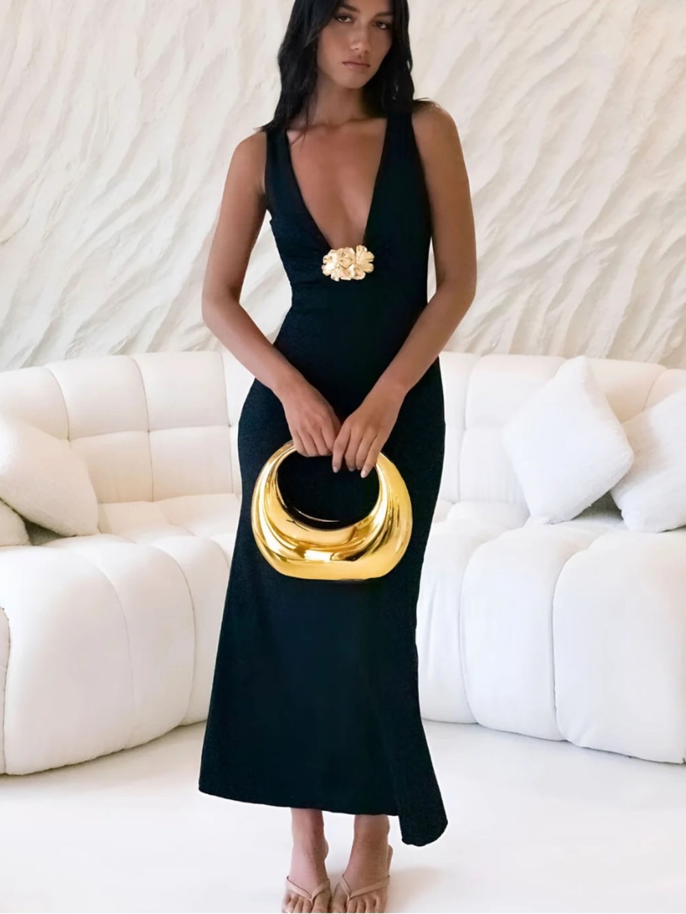 Fortunate One Coastal Caprice Maxi Dress Black
